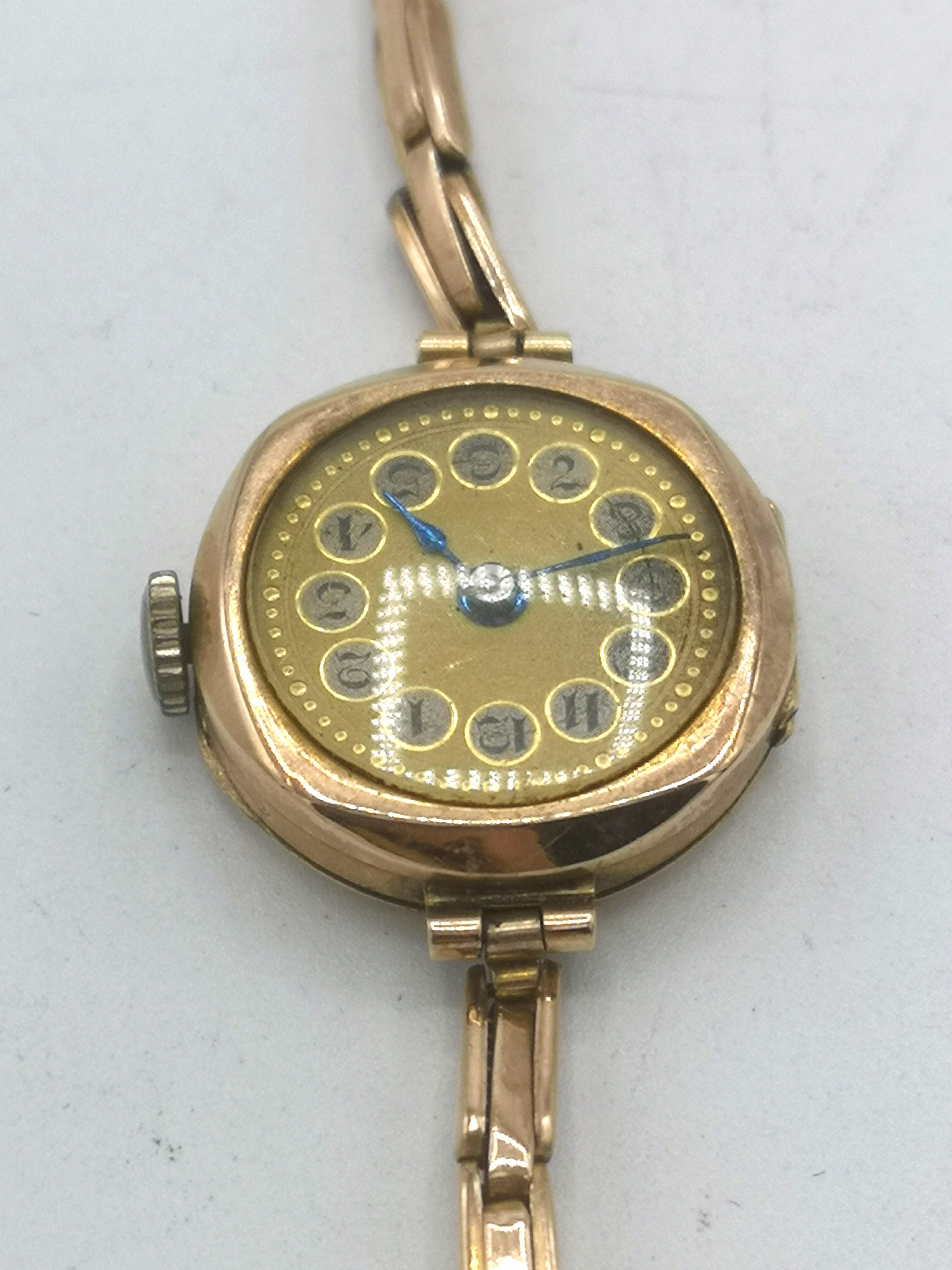 9ct gold wrist watch; 9ct gold expandable strap together with a Roamer wrist watch - Image 5 of 6