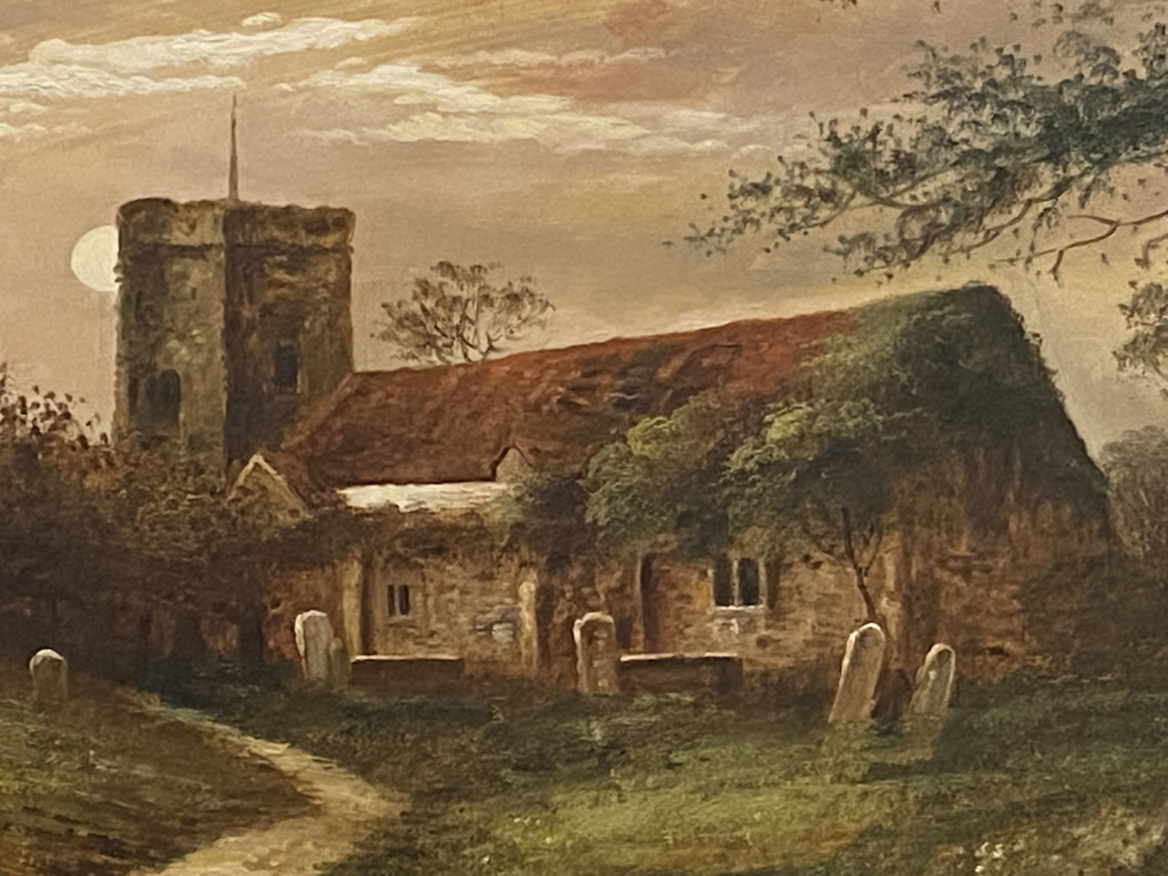 Framed oil of a country church - Image 4 of 4