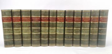 The Waverley Novels by Sir Walter Scott, twelve half bound volumes