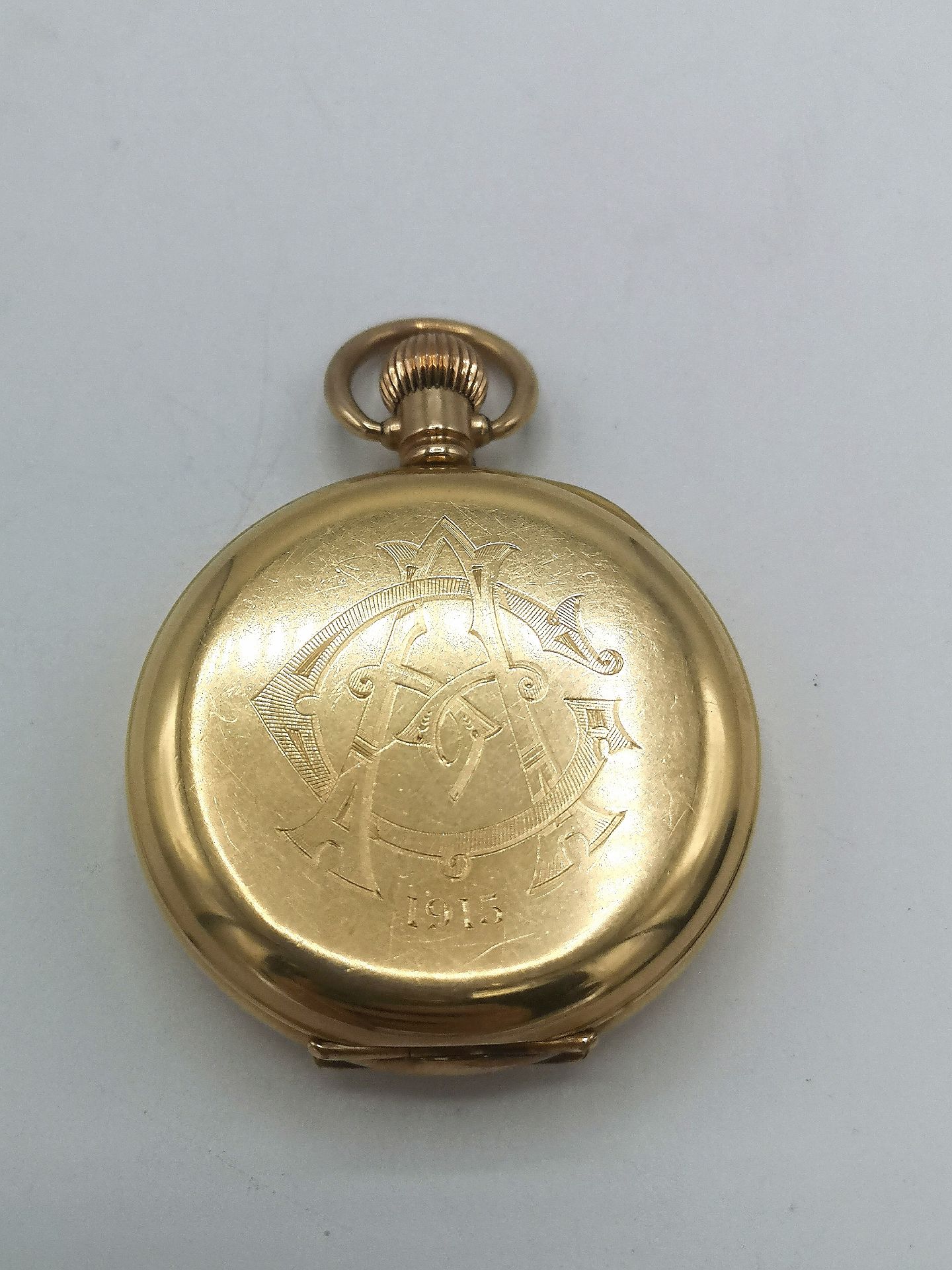 Waltham gold plated half hunter watch - Image 3 of 9