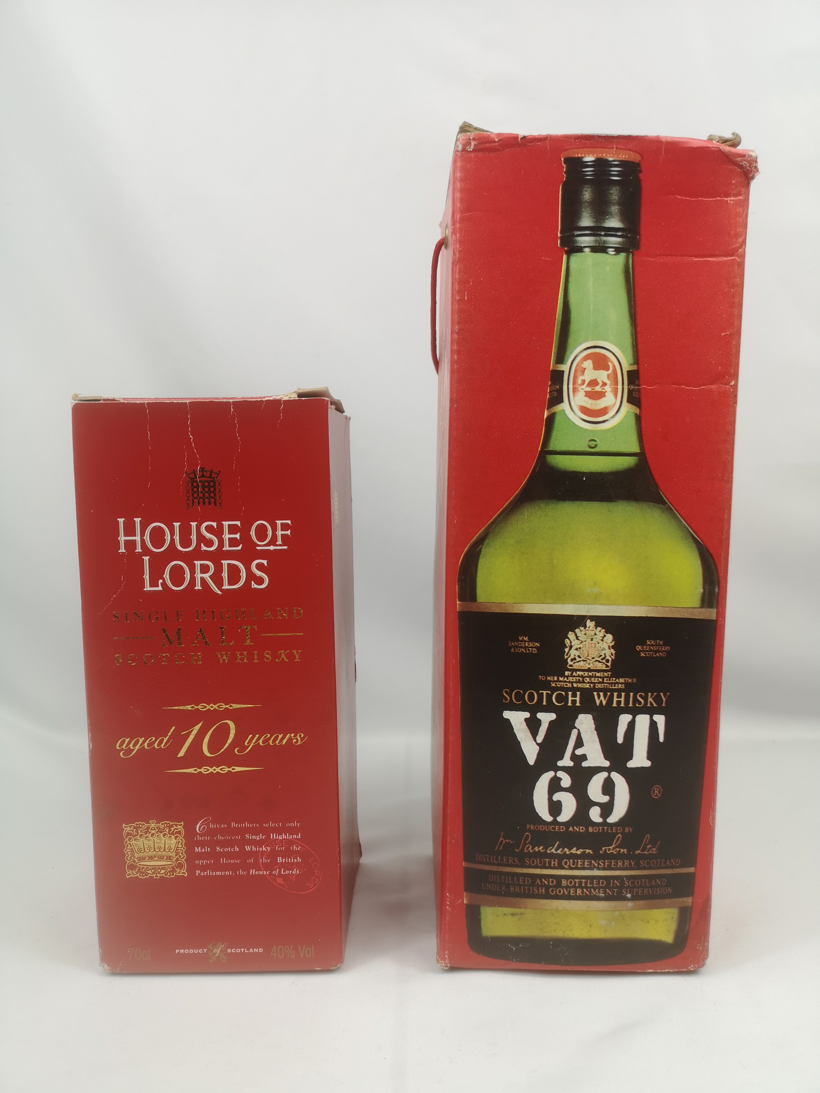 Two bottles of Scotch whisky