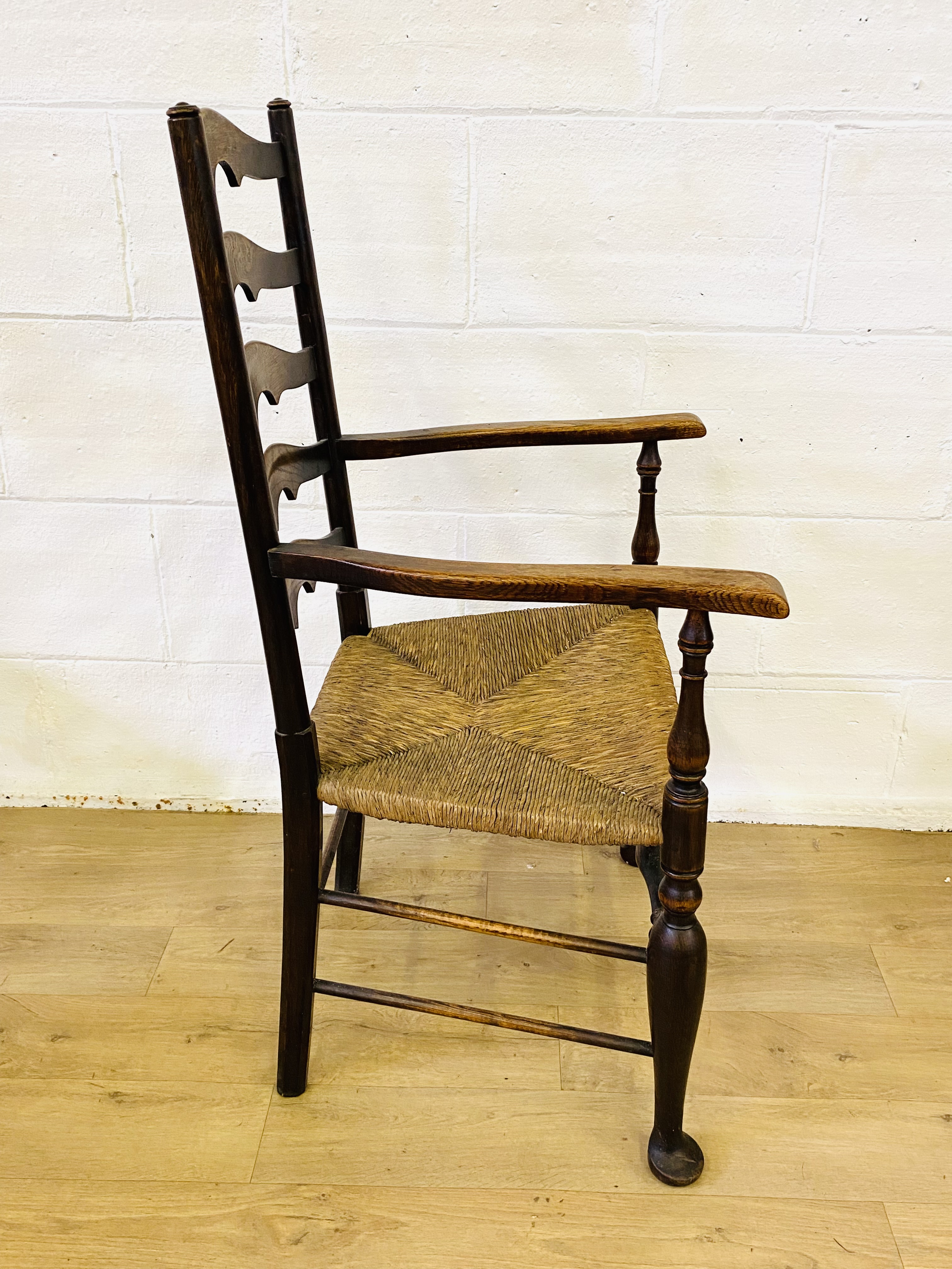 Five oak ladderback dining chairs - Image 2 of 9