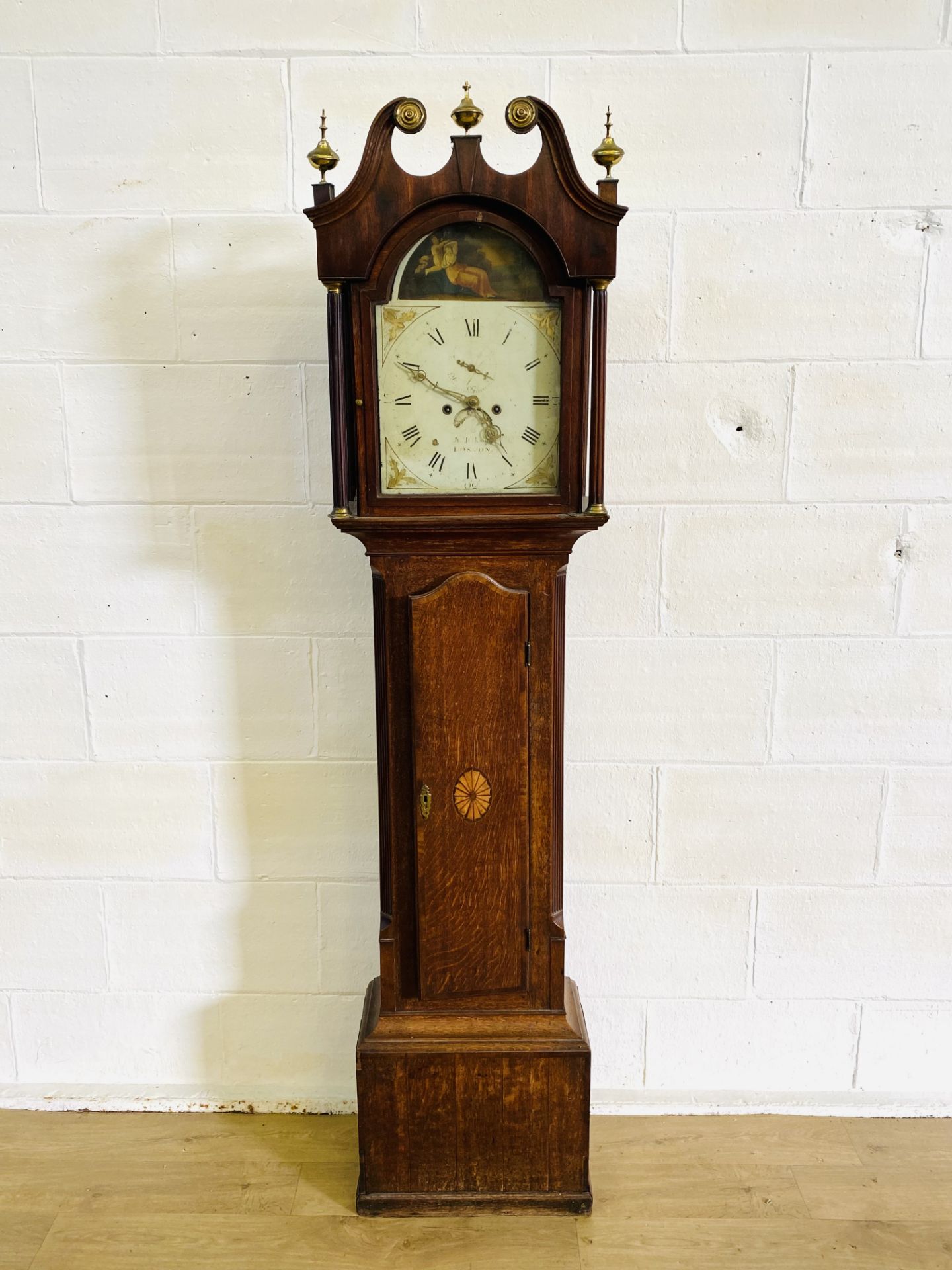 Oak longcase clock - Image 5 of 9