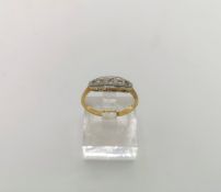 18ct gold ring set with five diamonds