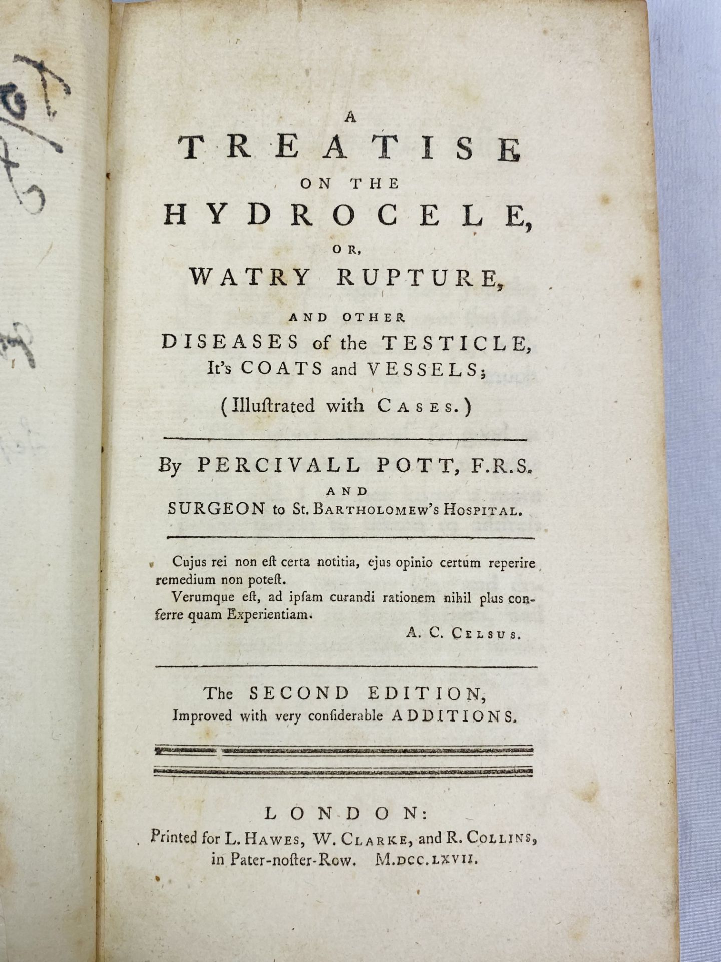 A Treatise on the Hydrocele or Watry Rupture by Percival Pott - Image 5 of 7