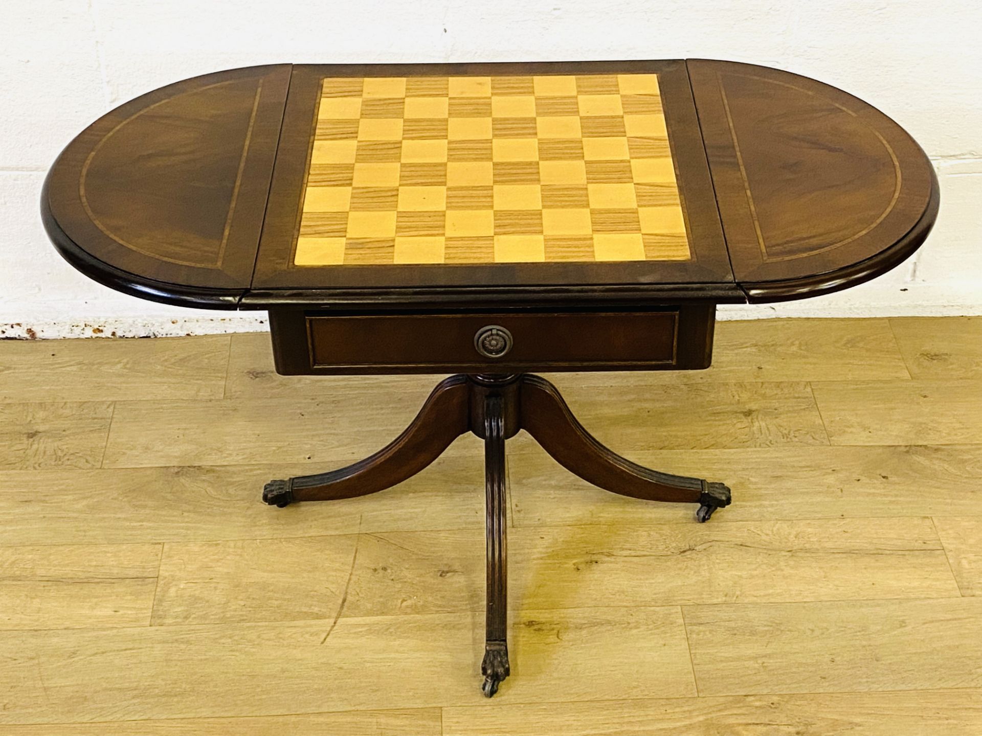 Inlaid dropside games table - Image 6 of 6