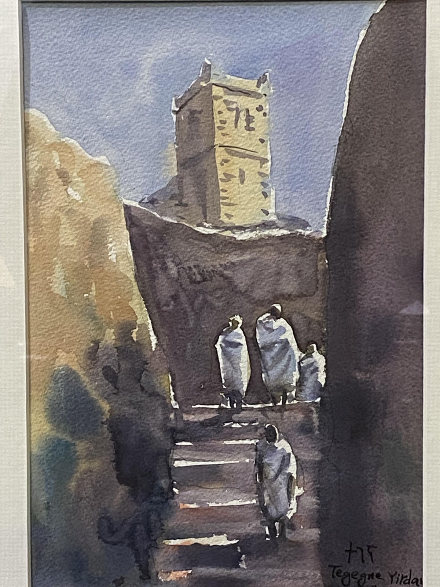 Watercolour of a Lalibela scene - Image 6 of 6