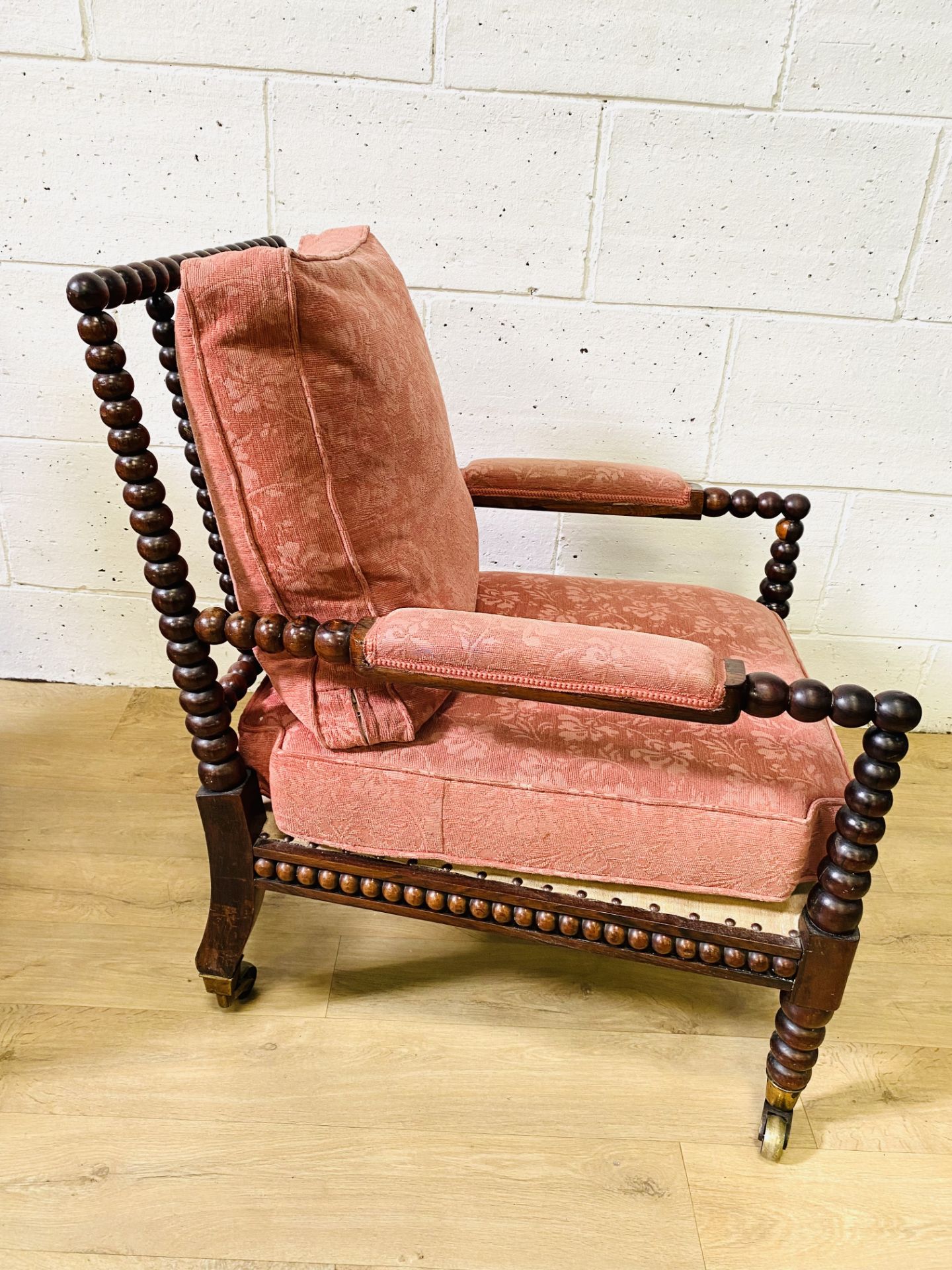 Two mahogany upholstered armchairs - Image 5 of 5