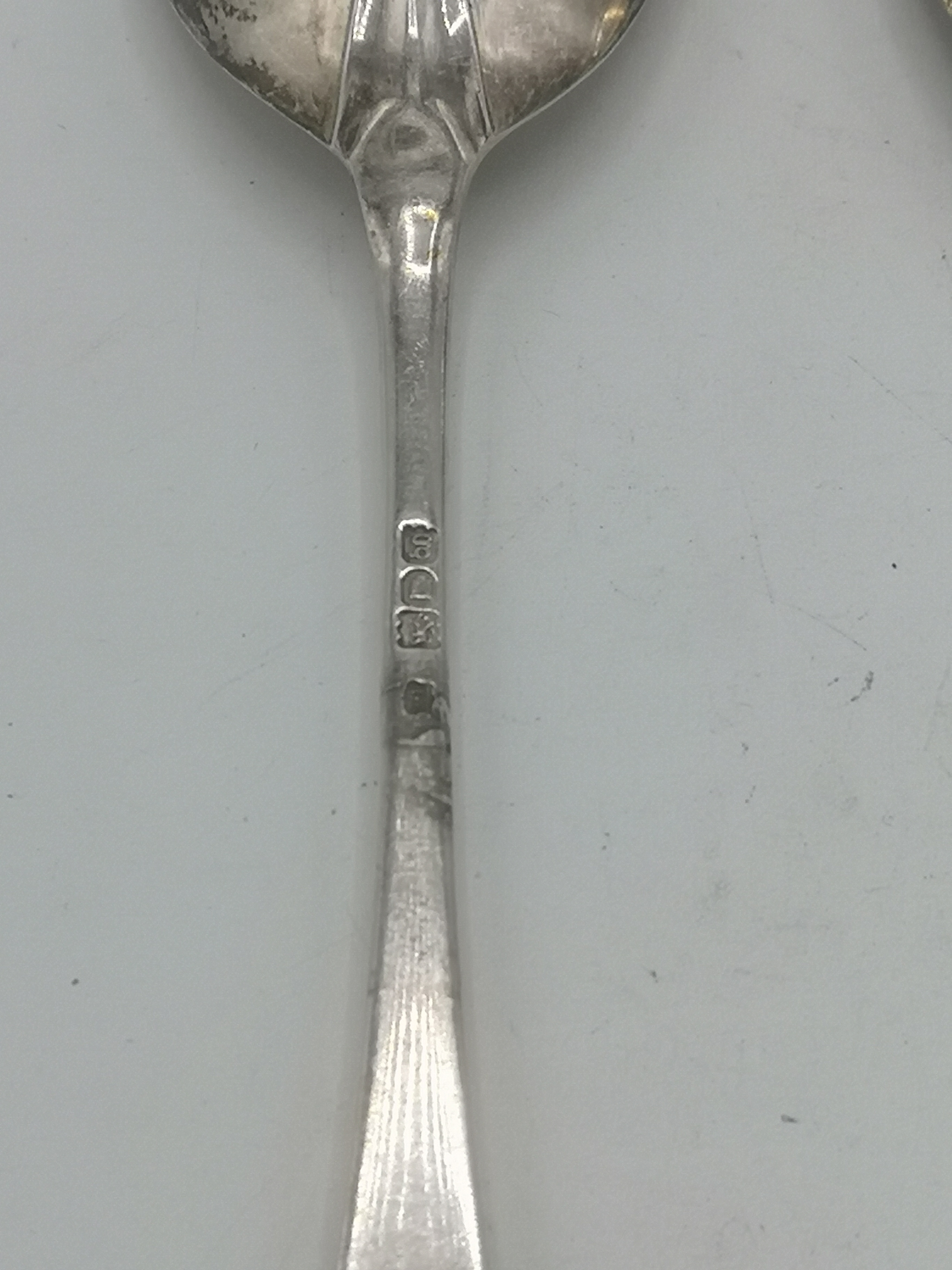 Pair of silver salad servers - Image 8 of 8