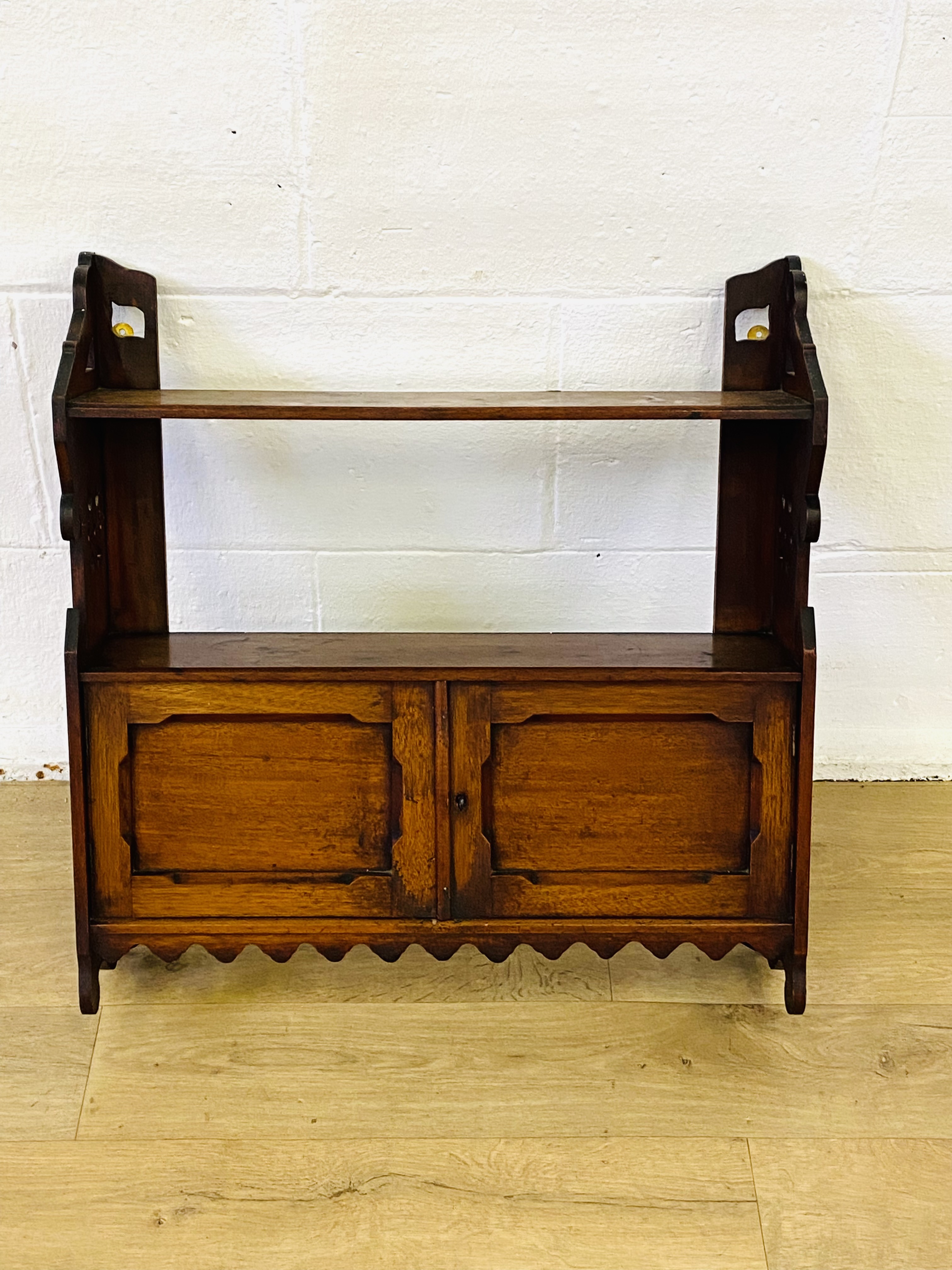 Mahogany wall mounted shelves