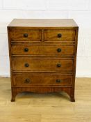 Mahogany chest of two over three drawers