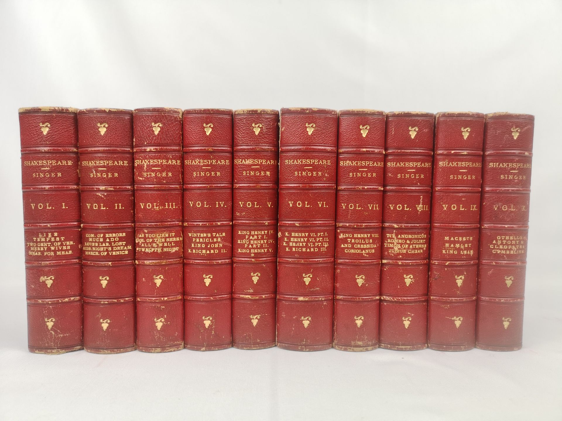 The Dramatic Works of William Shakespeare in ten half bound volumes