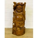 Oriental carved hardwood figure
