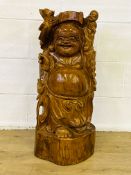 Oriental carved hardwood figure