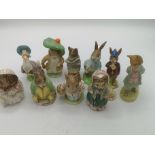 Nine Beswick Beatrix Potter figurines