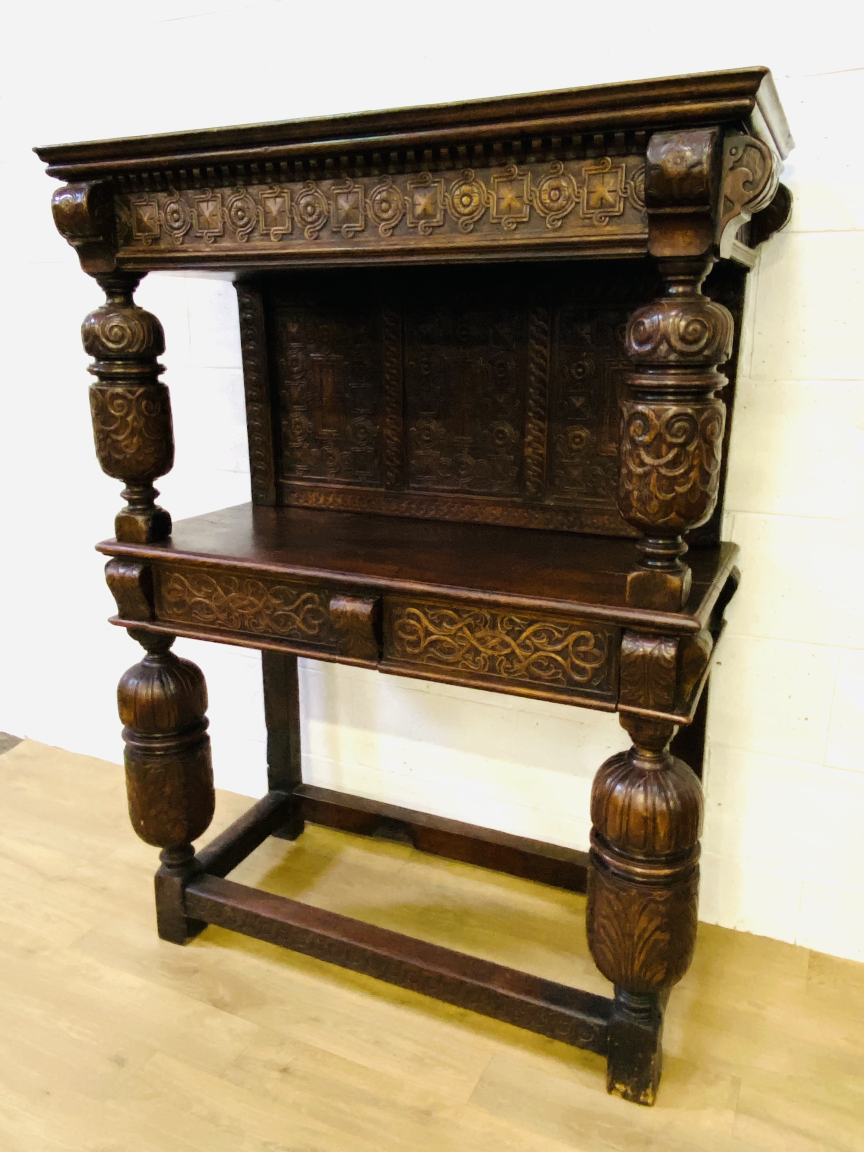 Victorian oak court cupboard - Image 2 of 15