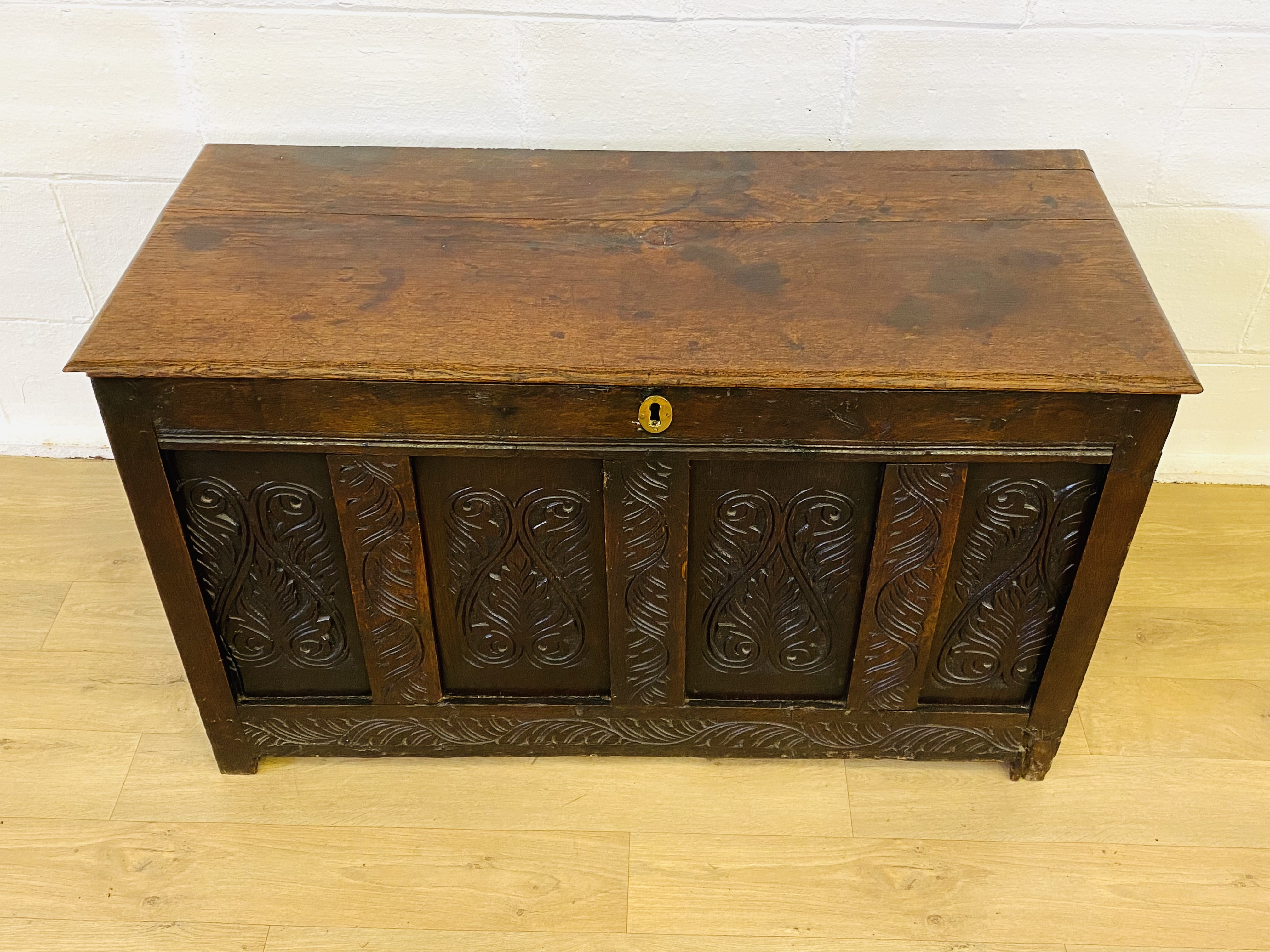 Georgian oak chest - Image 2 of 8