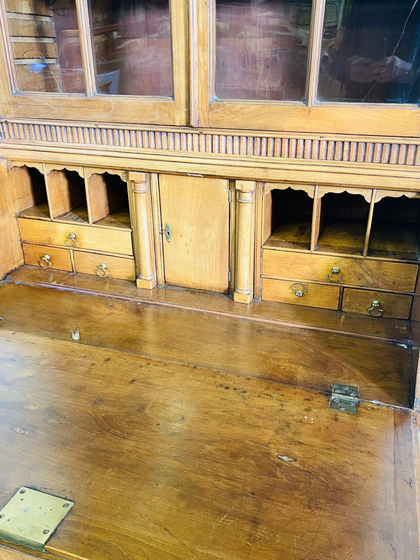 Mahogany bureau bookcase - Image 6 of 9