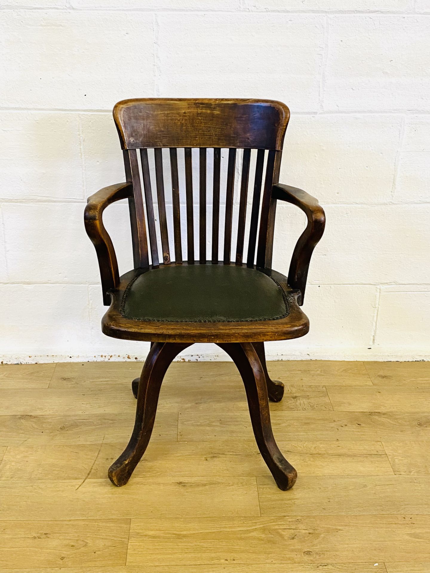 Oak railback office chair - Image 3 of 5