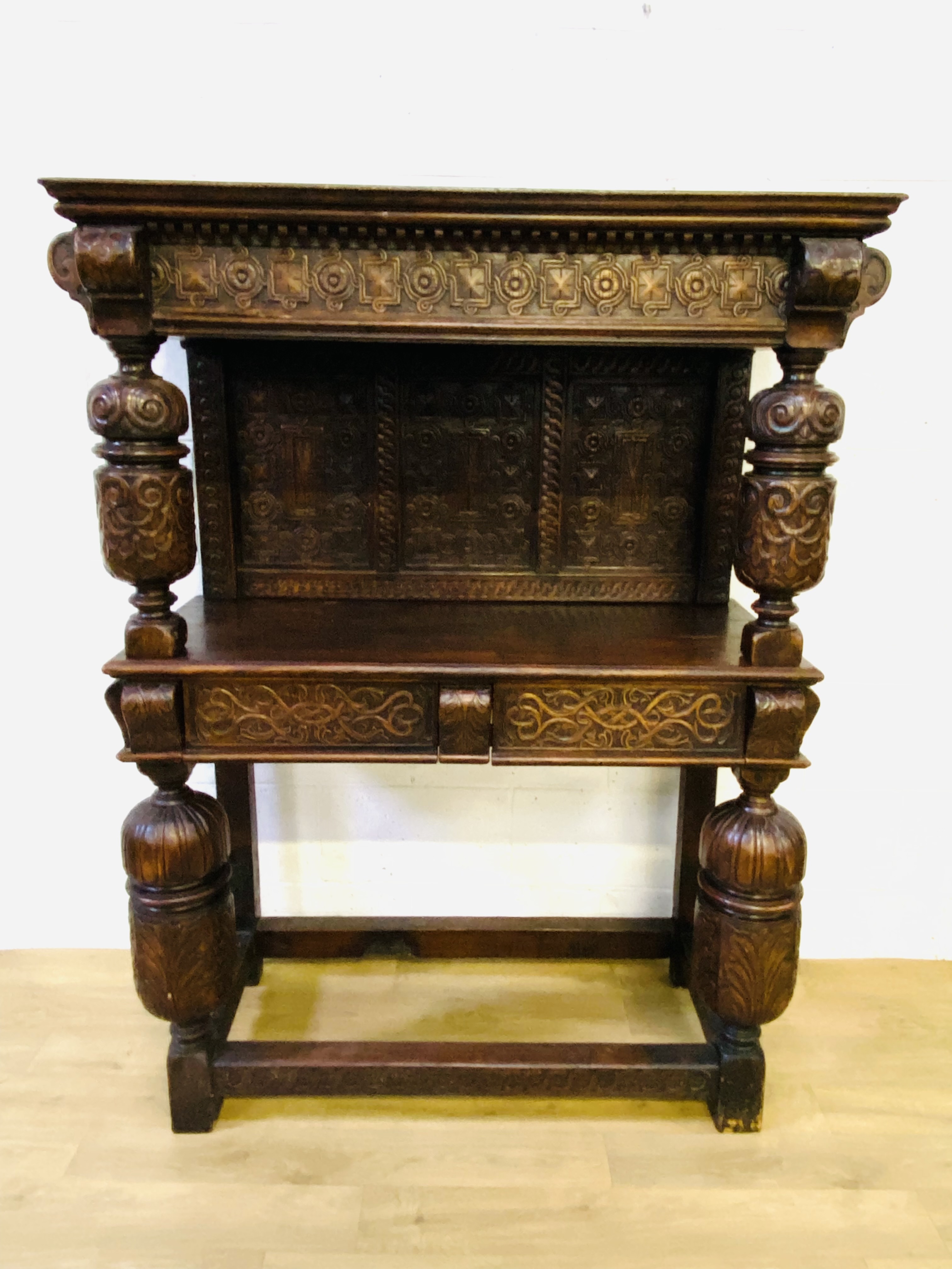 Victorian oak court cupboard