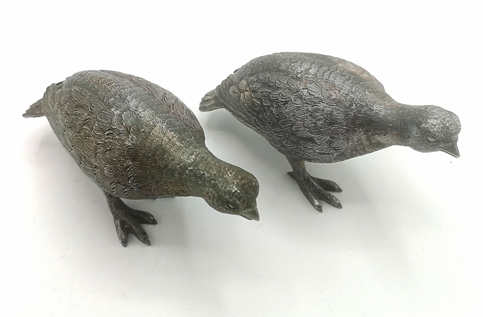 Two silver Grouse figurines by William Comyns - Image 2 of 7