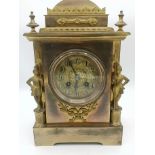 Brass cased mantel clock
