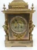 Brass cased mantel clock