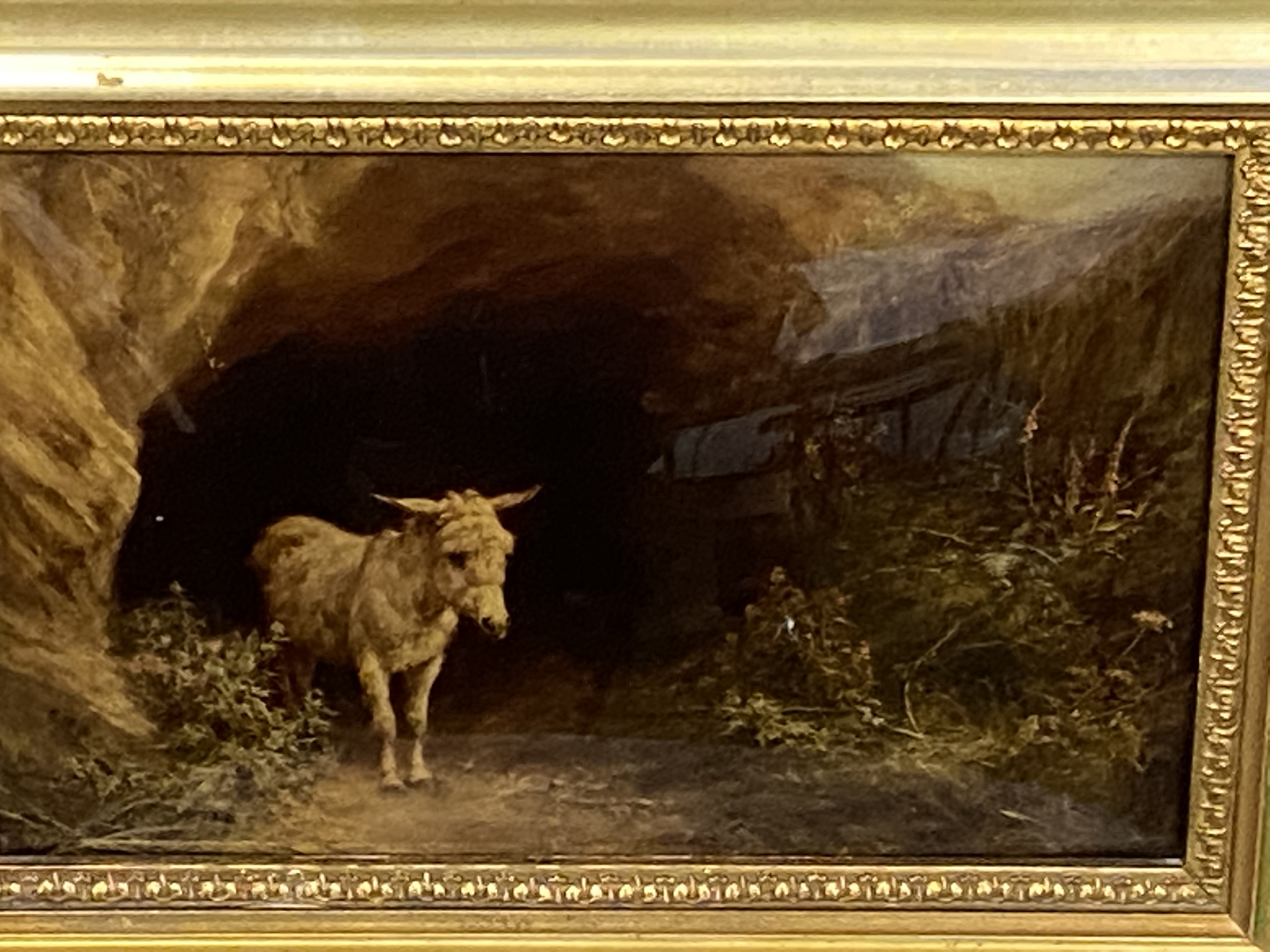 Gilt framed reverse glass painting - Image 3 of 3