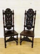 Two mahogany hall chairs