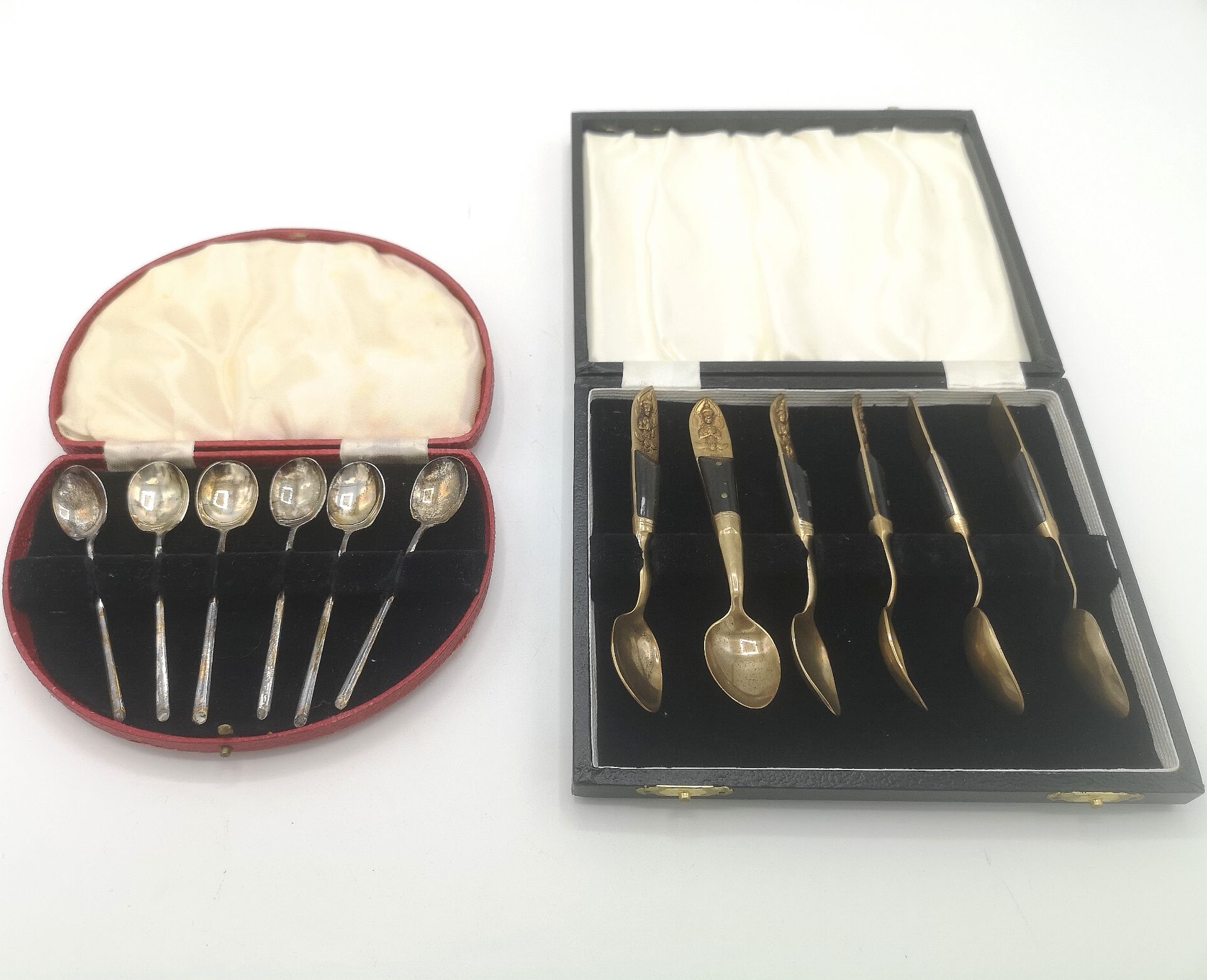 Boxed set of silver coffee spoons