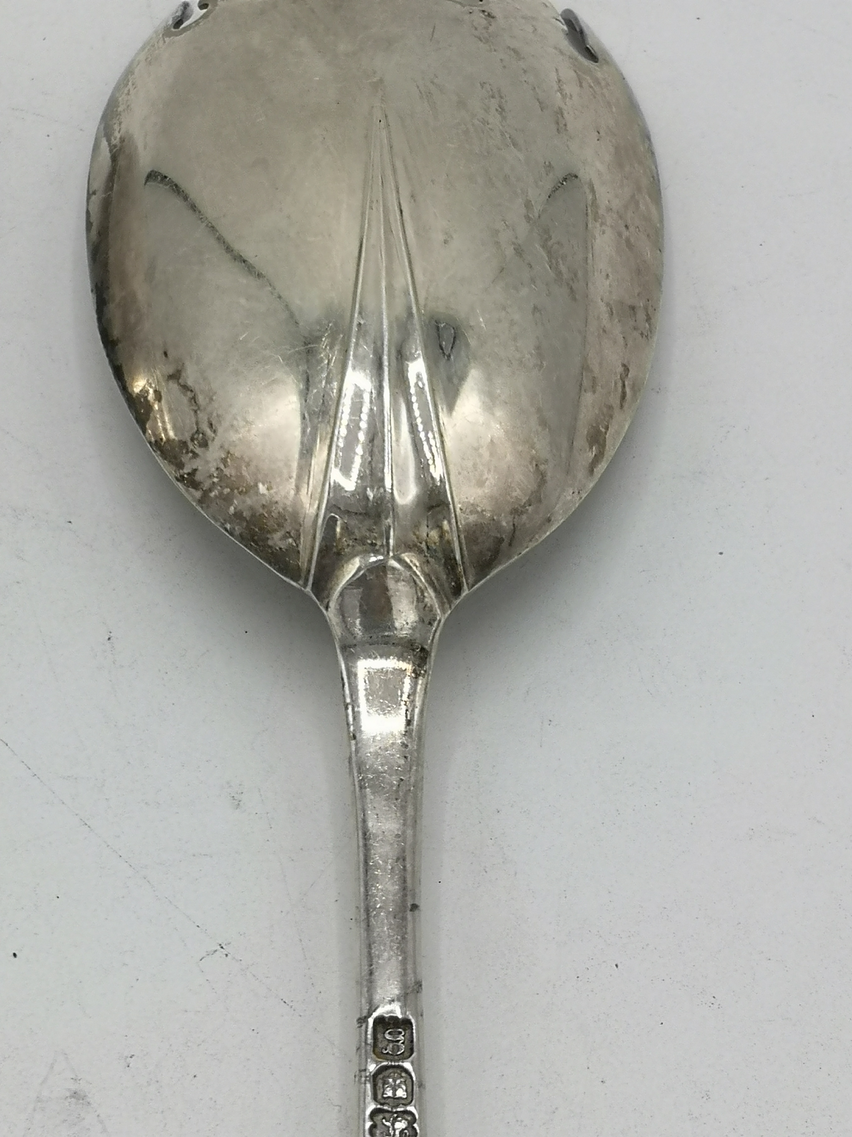 Pair of silver salad servers - Image 5 of 8