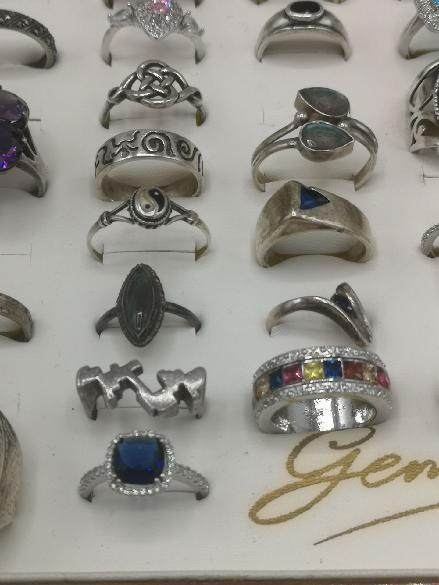 Collection of thirty eight silver rings - Image 3 of 9