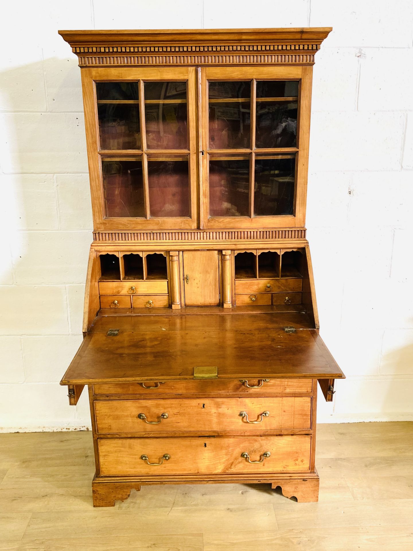 Mahogany bureau bookcase - Image 5 of 9