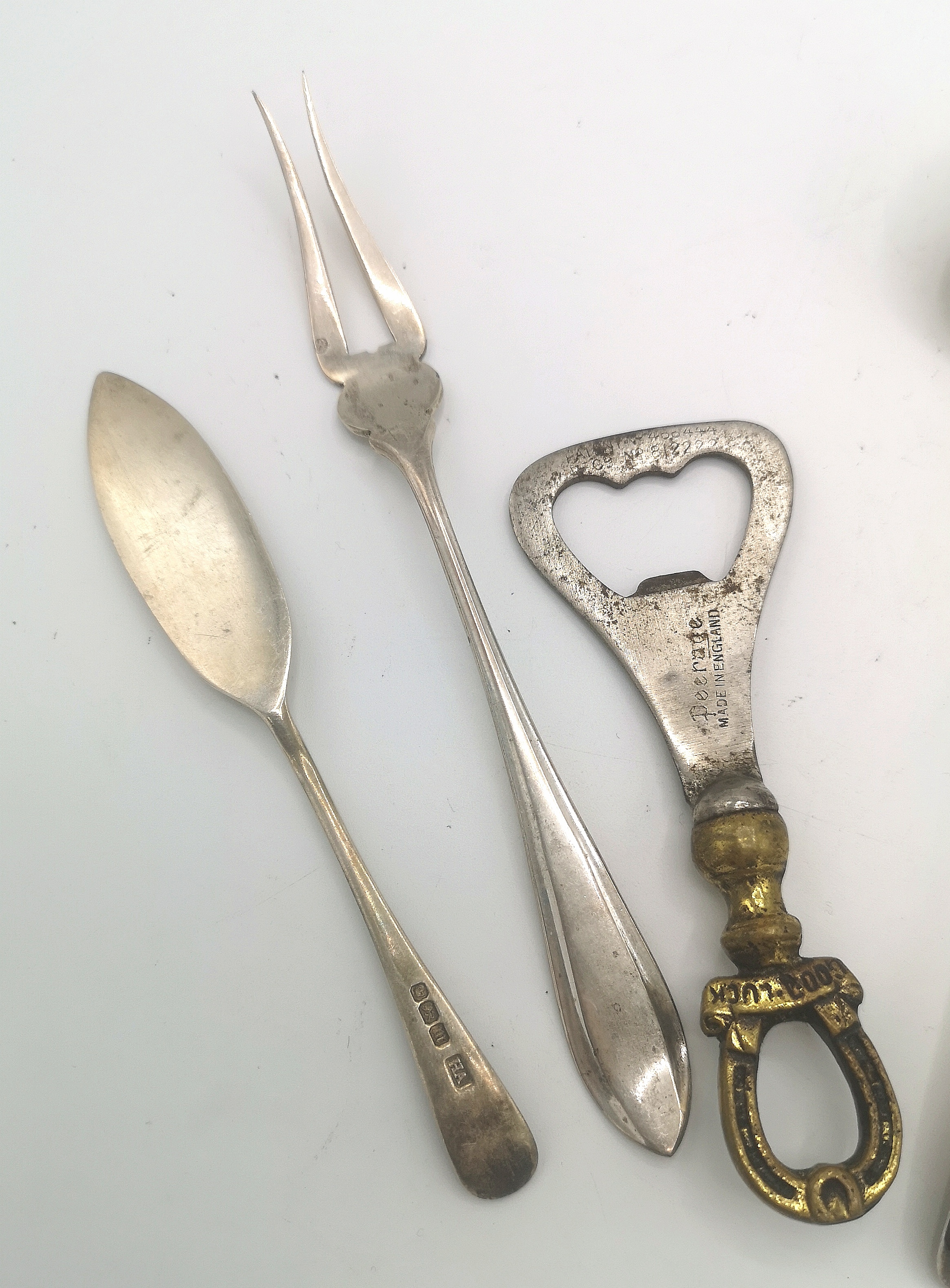 Georgian silver ladle and other silver - Image 3 of 3