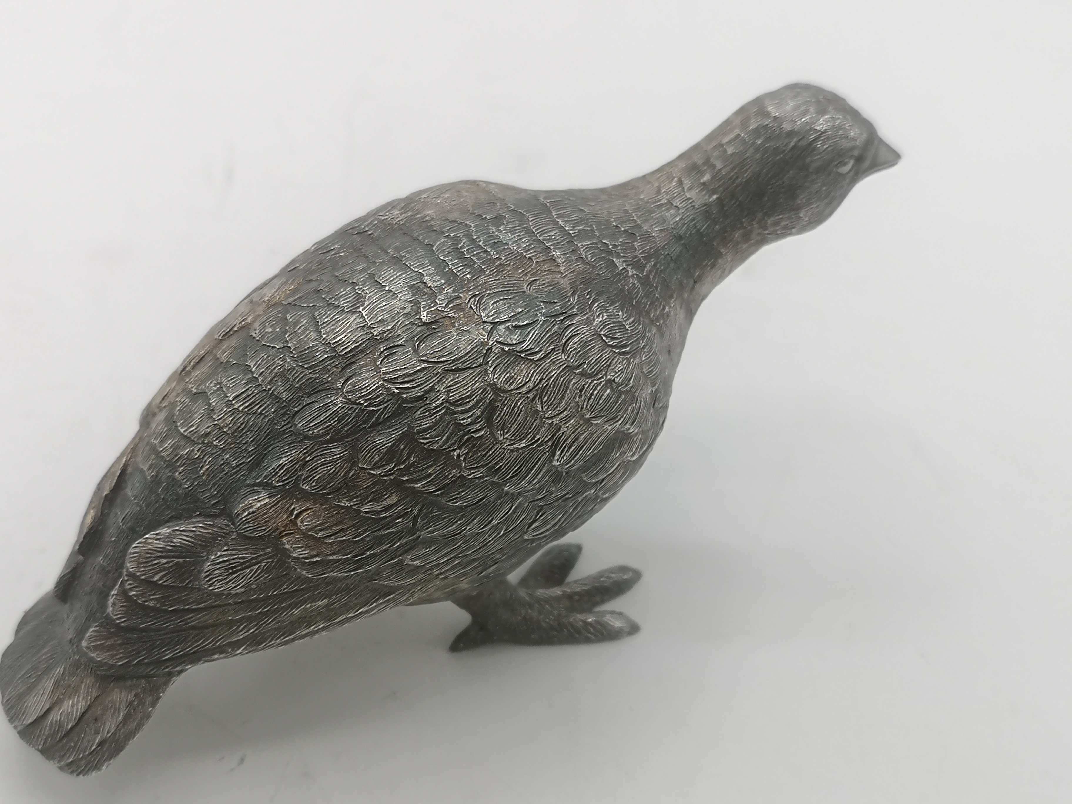 Two silver Grouse figurines by William Comyns - Image 4 of 7