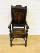 Victorian oak armchair