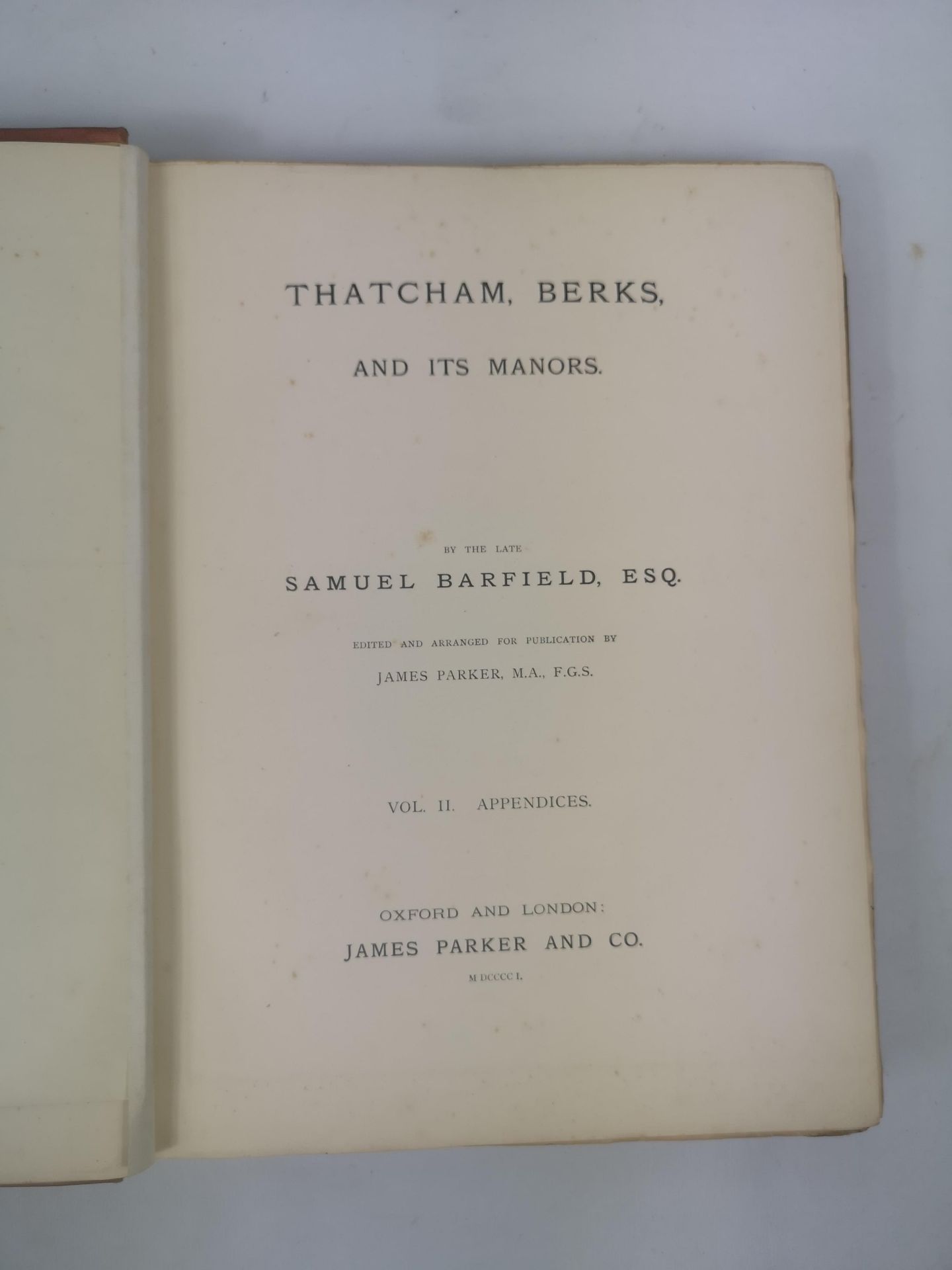 Thatcham, Berks and it's Manors, by Samuel Barfield, 1901 - Image 7 of 7