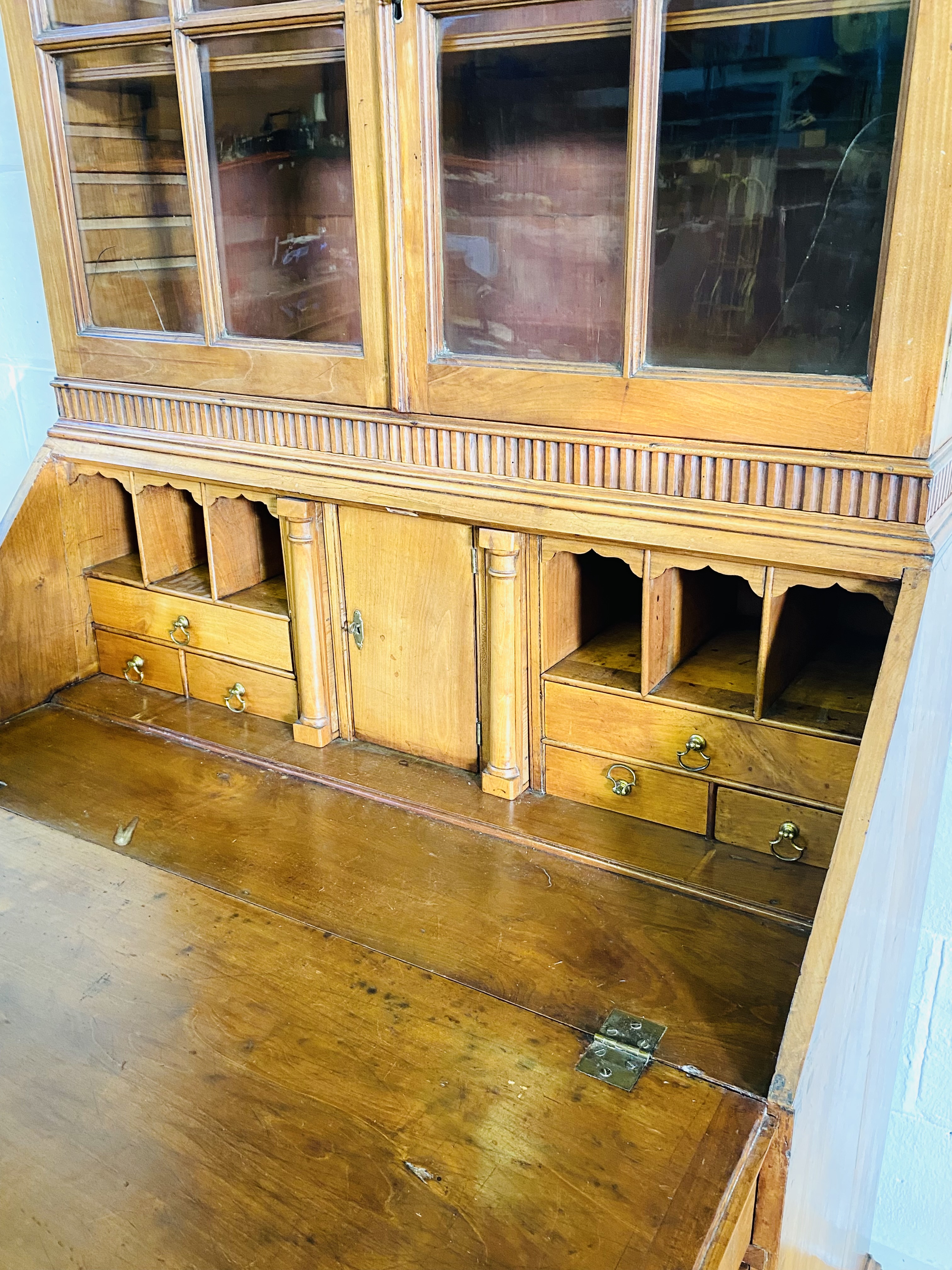 Mahogany bureau bookcase - Image 7 of 9