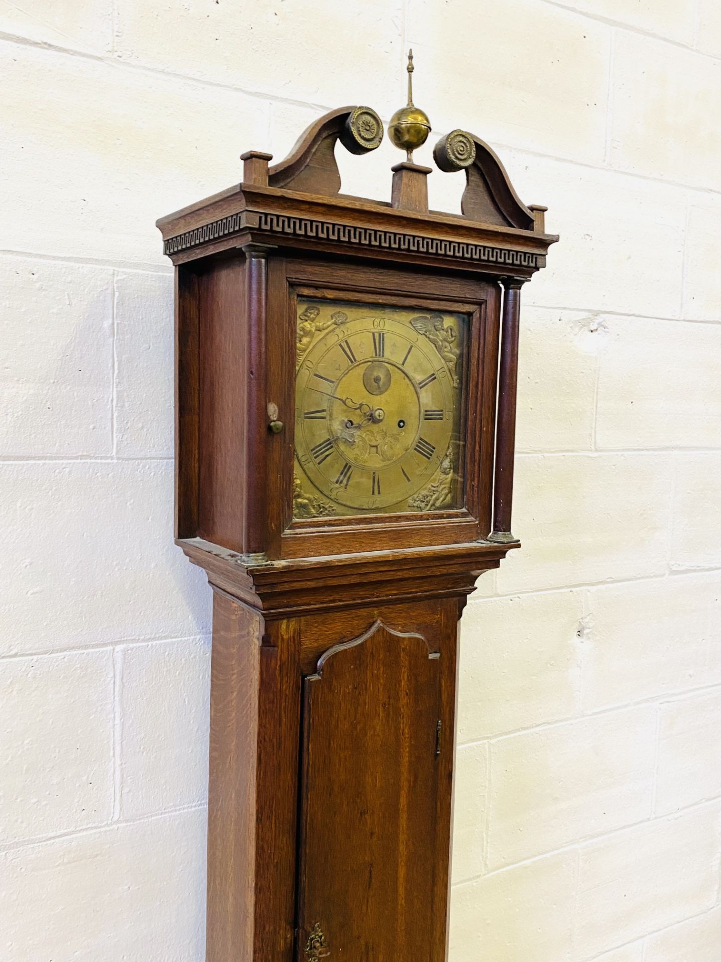 Oak longcase clock - Image 4 of 8