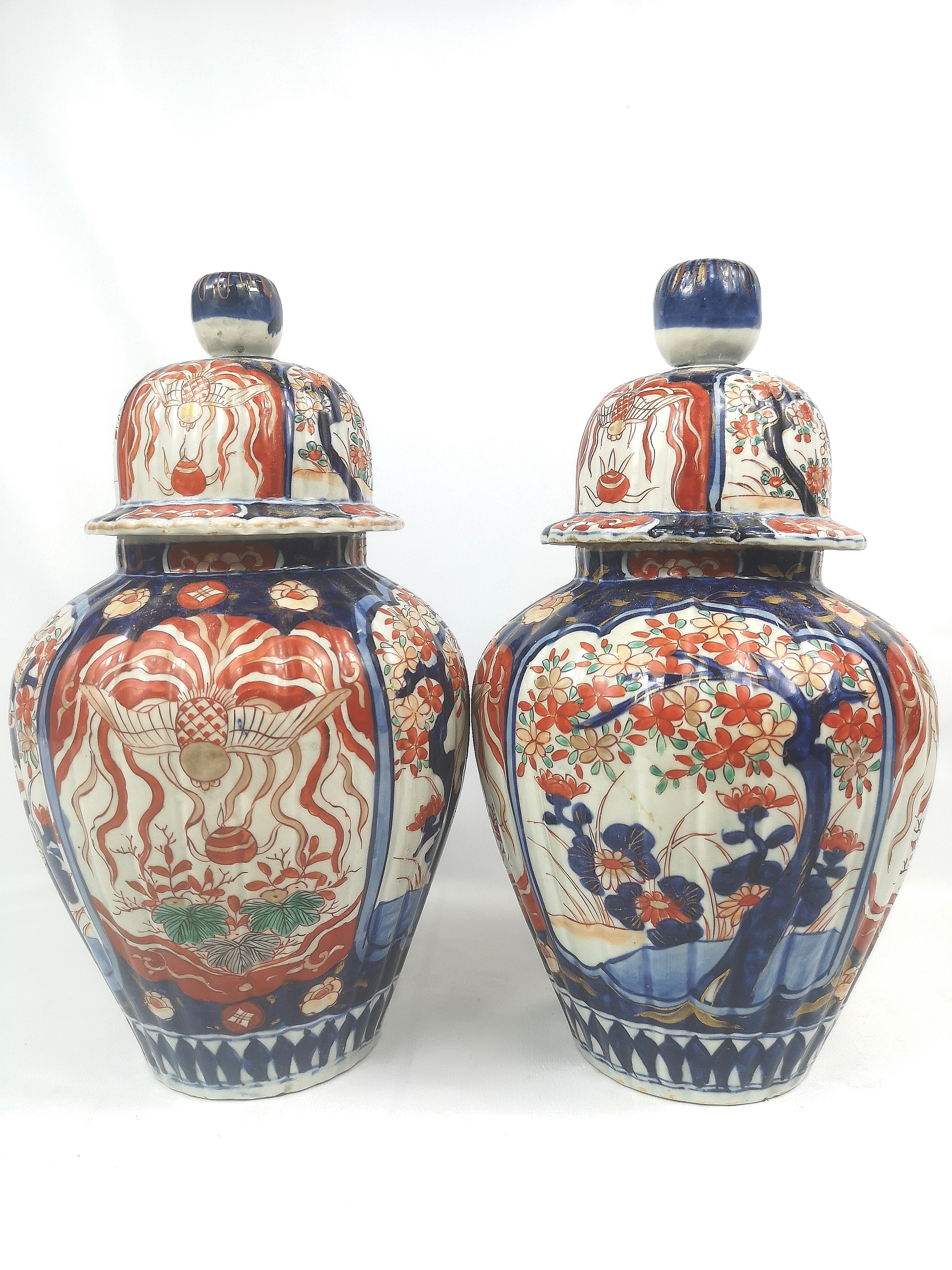 Two Japanese Imari lidded jars