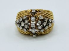 18ct gold rope knot ring