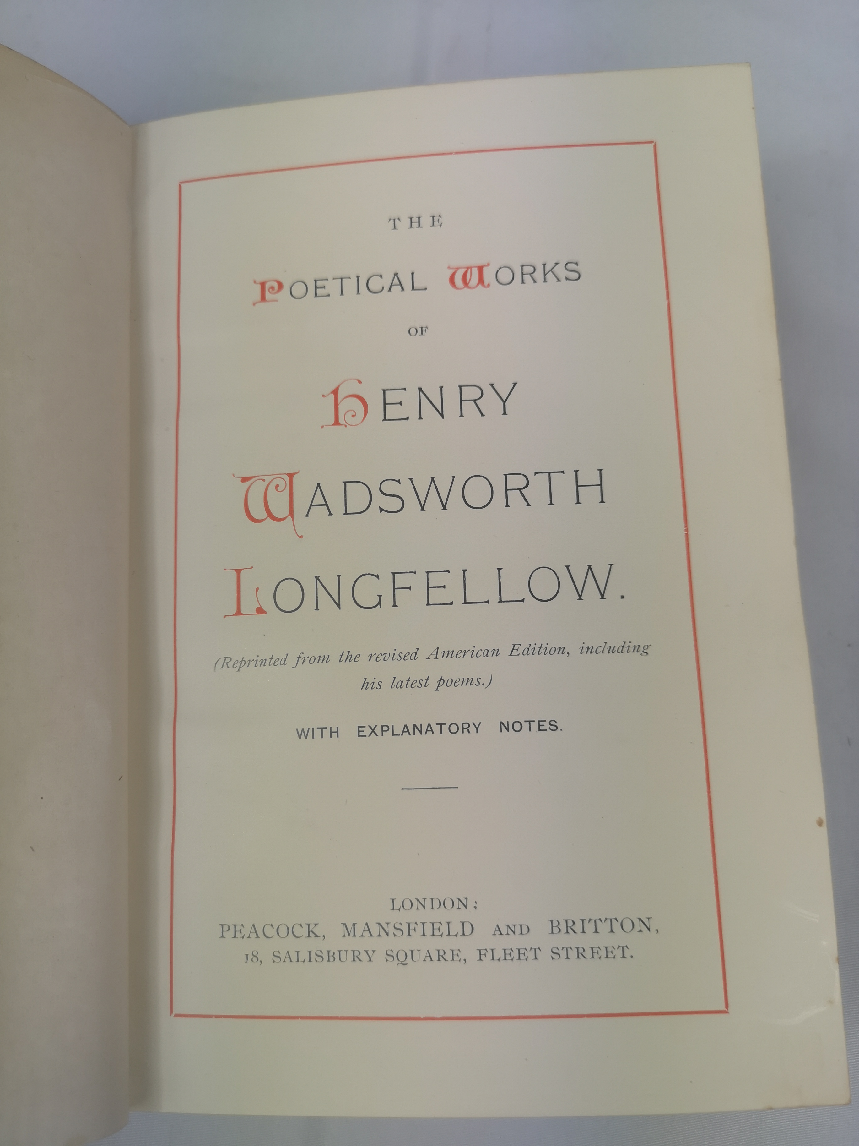 The poetical Works of Henry Wadsworth Longfellow - Image 4 of 4