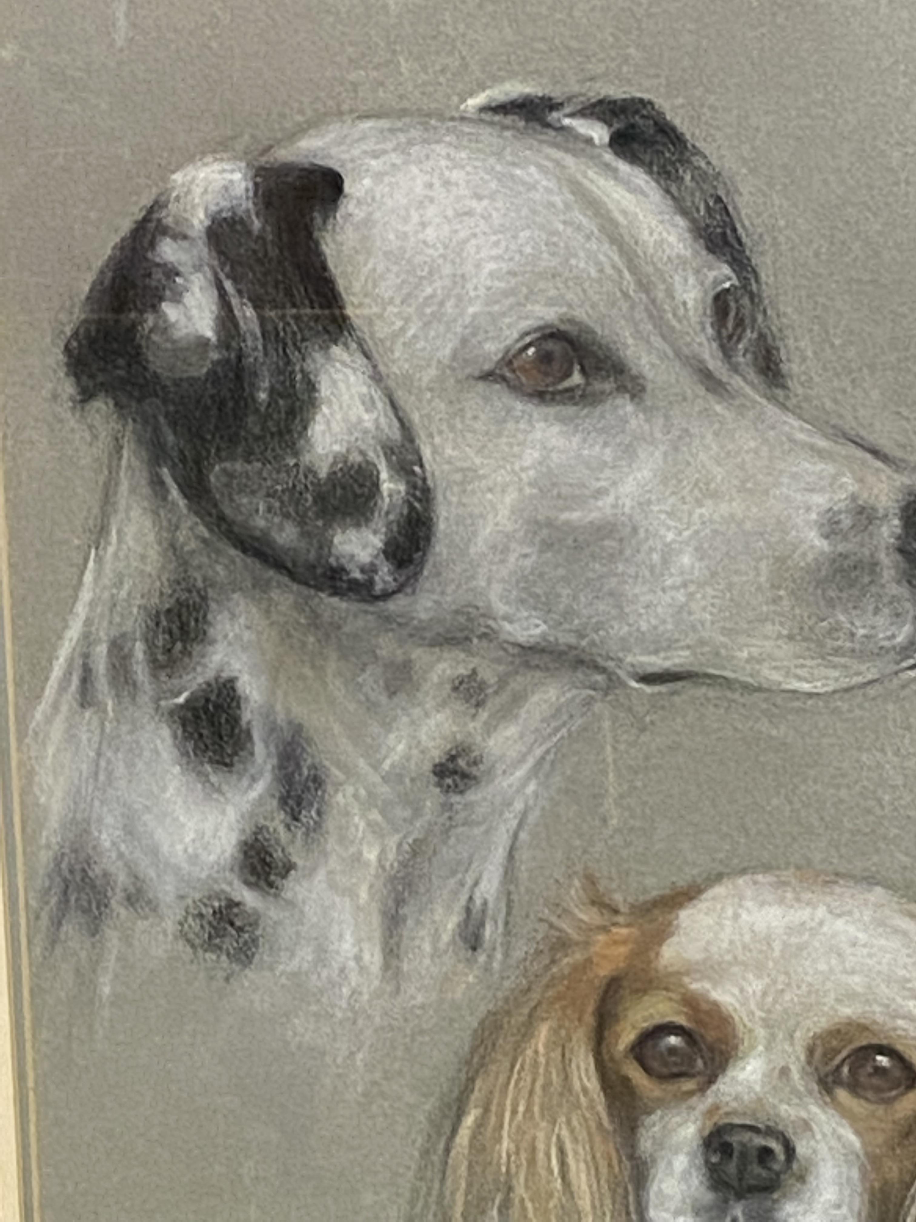 Two framed and glazed pastels of dogs - Image 4 of 5