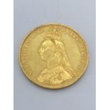 Queen Victoria jubilee five pounds gold coin, 1887