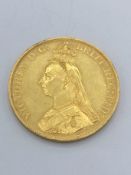 Queen Victoria jubilee five pounds gold coin, 1887