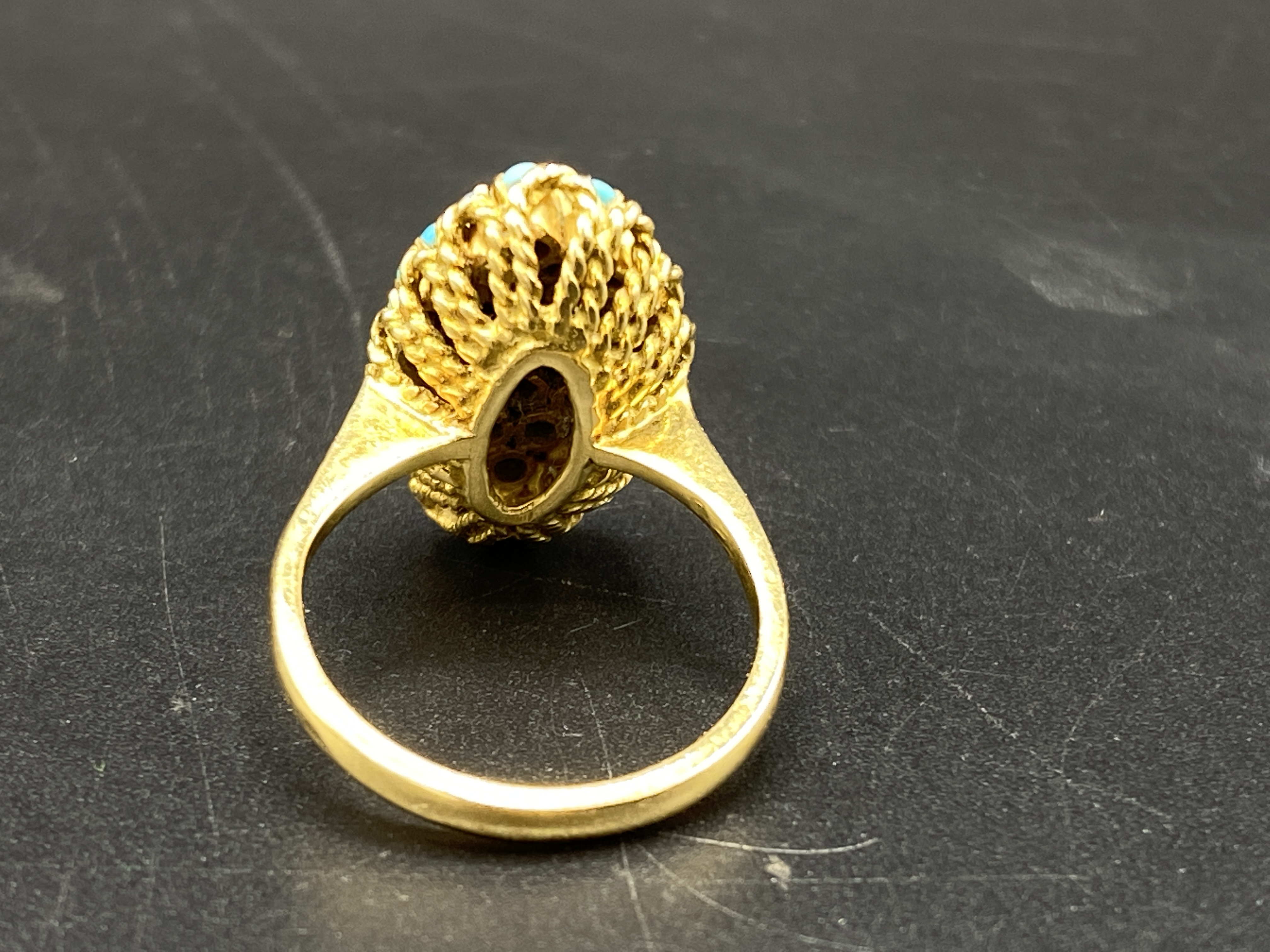 18ct gold, turquoise and ruby ring - Image 3 of 4