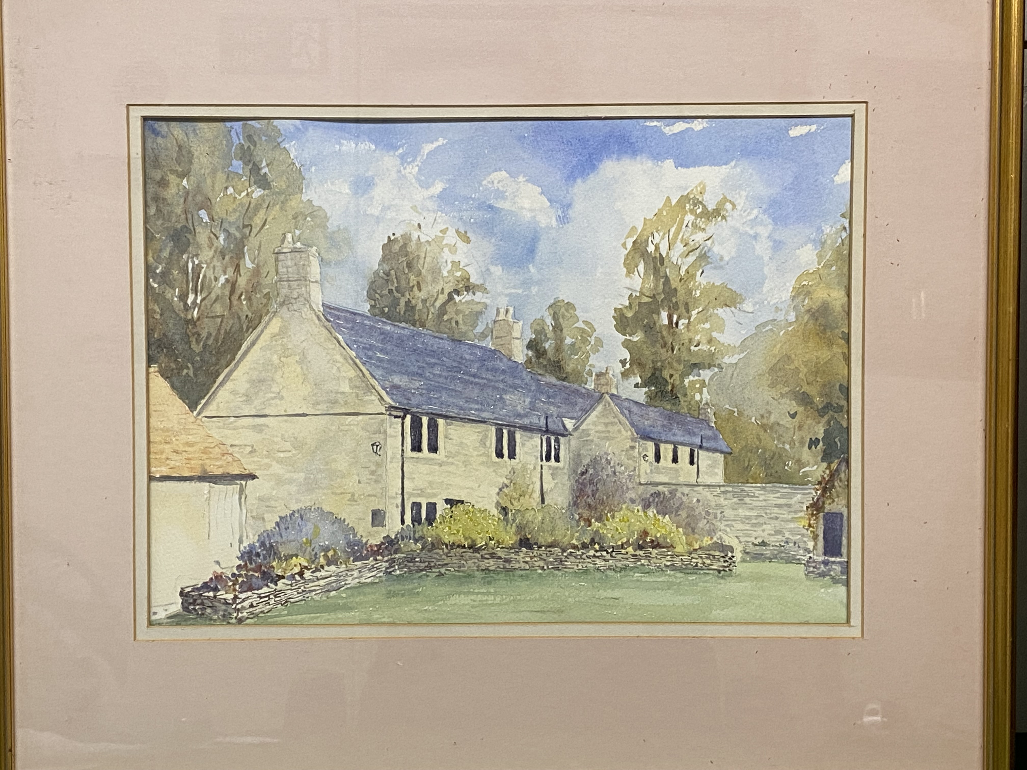 Framed and glazed watercolour of a cottage - Image 5 of 5