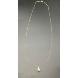 9ct gold necklace with ruby and diamond pendant