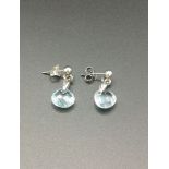 Pair of silver and topaz earrings