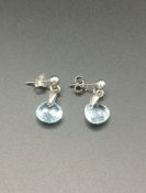 Pair of silver and topaz earrings